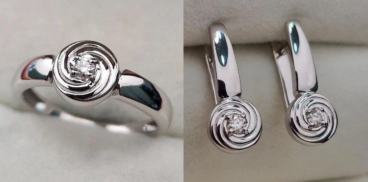 Комплект Deimantas 106089875 16,5р 5,94гр 0,043ct 0,127ct. купить,NaN