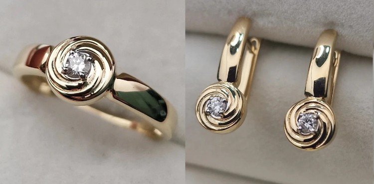 Комплект Deimantas 106089881 17р 5,85гр 0,07ct 0,14ct. купить,NaN
