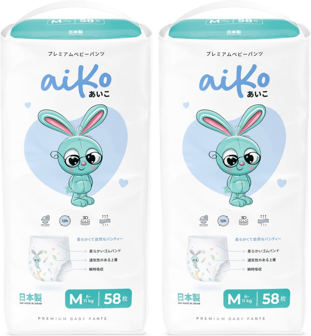 Подгузники-трусики AIKO M, 116 шт