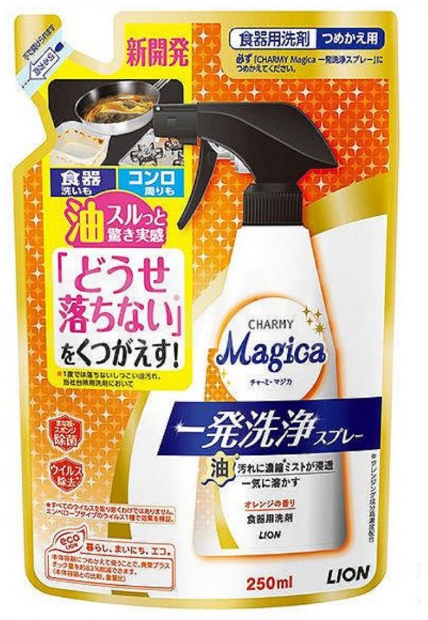 LION жидкое Пена-спрей рефилл для посуды Charmy Magica 0.25 л