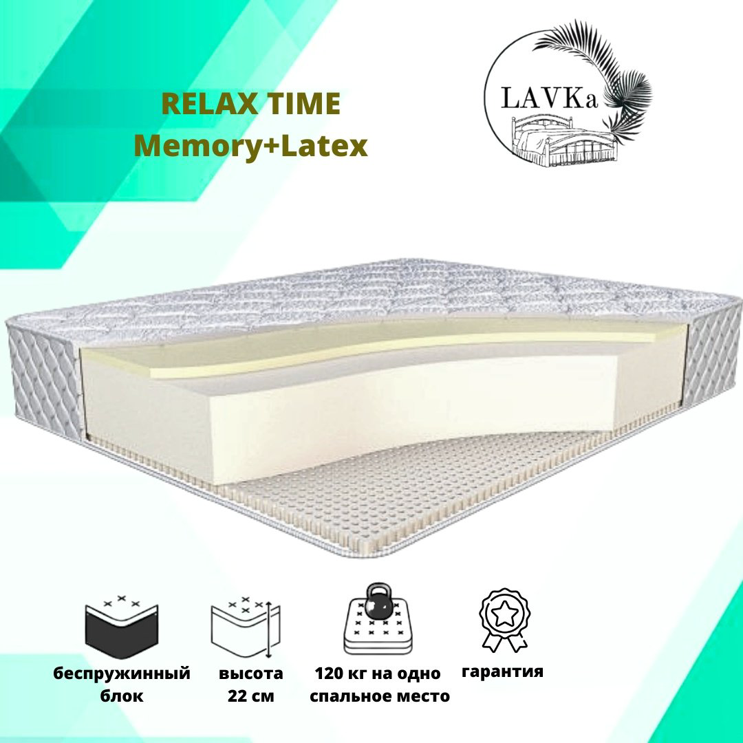 Матрас LAVKa RЕLAX ТIME Memory+Latex, 160x200x22 см купить,102275