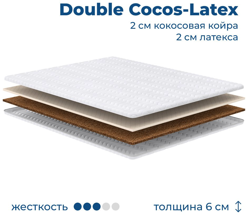 Топпер Double Cocos-Latex, 180x200x6 см купить,64989