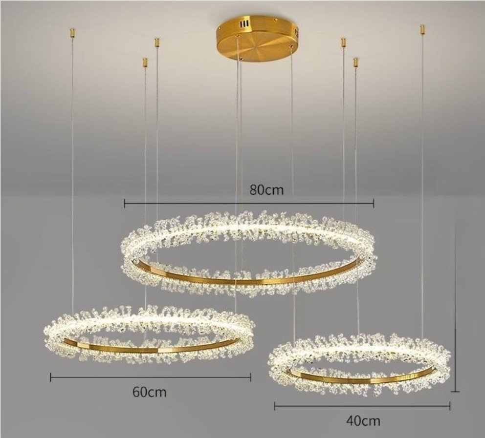 Люстра ABC Lustra 9806-80+60+40 LED, кол-во ламп: 3 шт купить,NaN