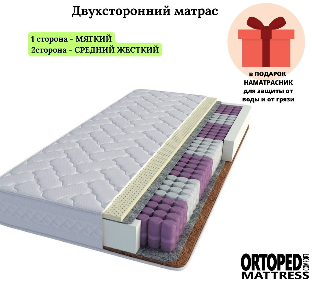 Матрас Зима-Лето Натурал, 200x200x19 см - ForteMarket Матрас Зима-Лето Натурал, 200x200x19 см купить,95116