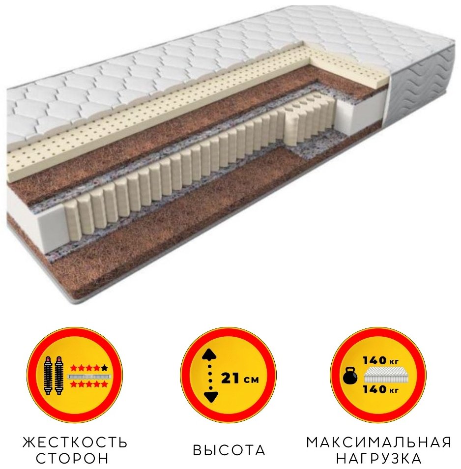 Матрас ALI HOUSE Uani Moon, 80x160x21 см, чехол вискоза