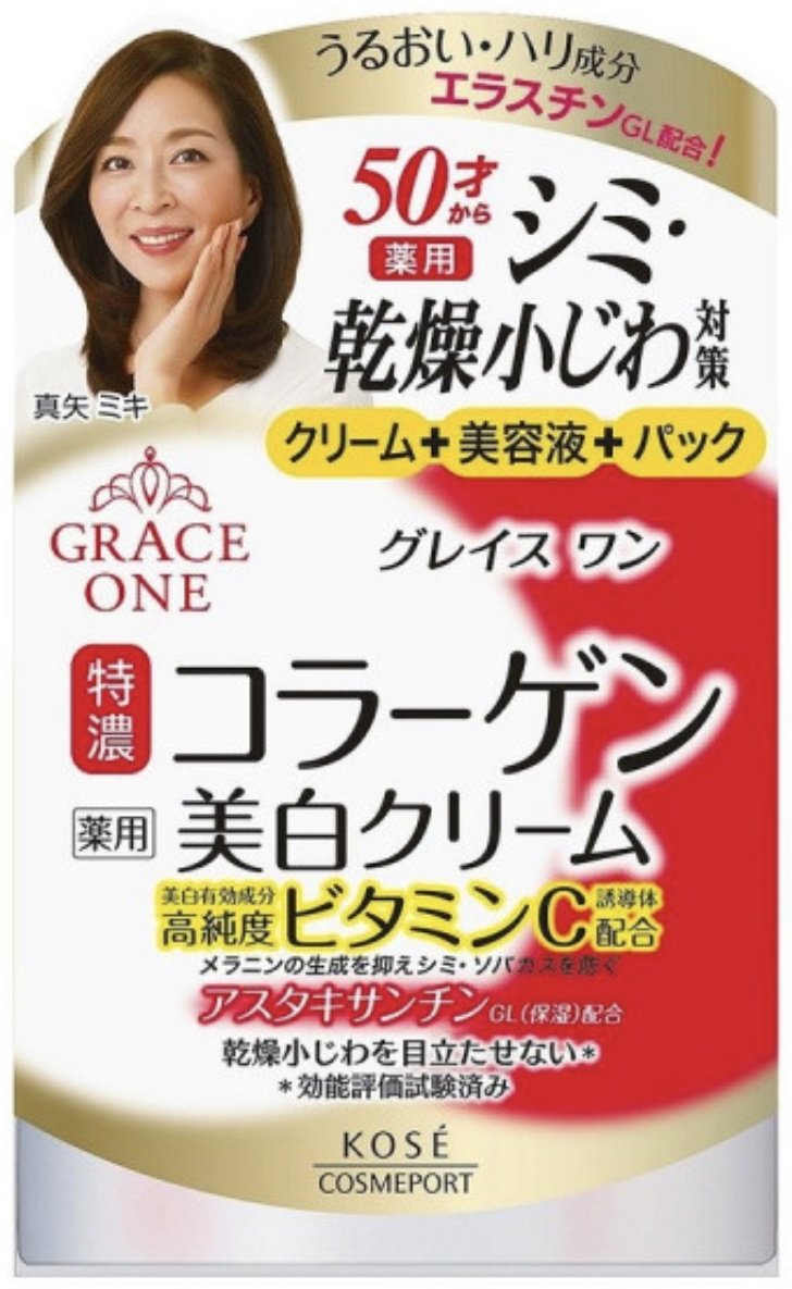 KOSE COSMEPORT крем Grace One антивозрастной c отбеливающим эффектом и витамином С для лица, для области вокруг глаз 100 мл