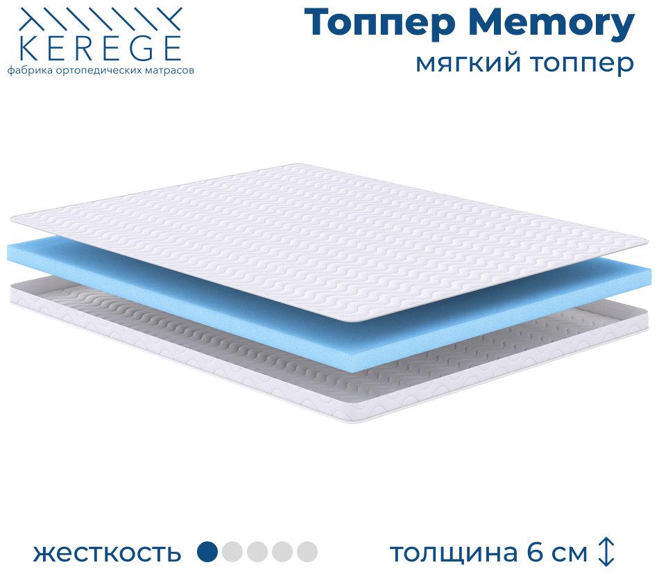 Топпер Kerege Memory, 200x200x6 см купить,65989