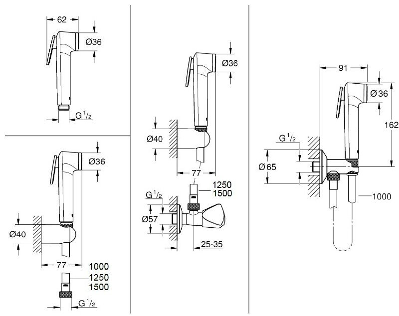 Grohe гигиенический душ Tempesta-F купить,27200