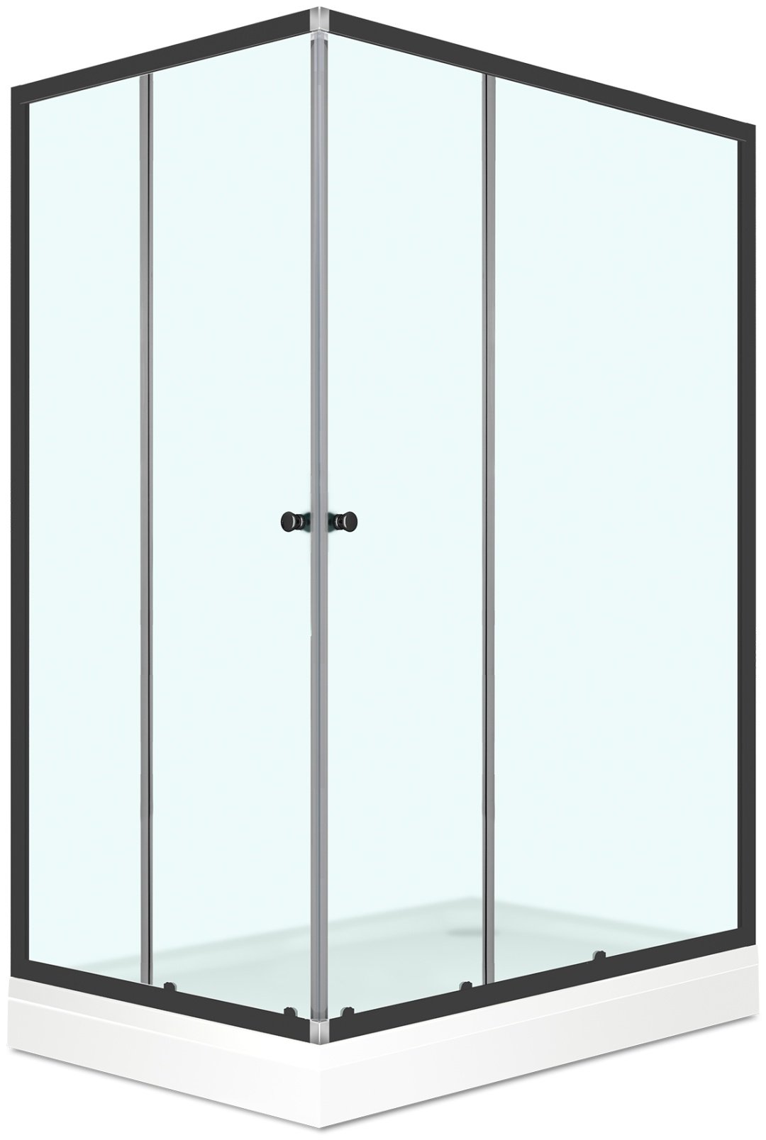 Душевое ограждение KABINKA.KZ двухстенное DS04Cb128L0M00.Gt-Black, 1200х1900 мм