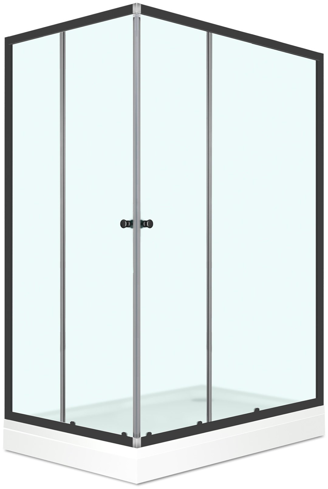 Душевое ограждение KABINKA.KZ двухстенное DS04Cb128L0M00.Gt-Black, 1200х1900 мм