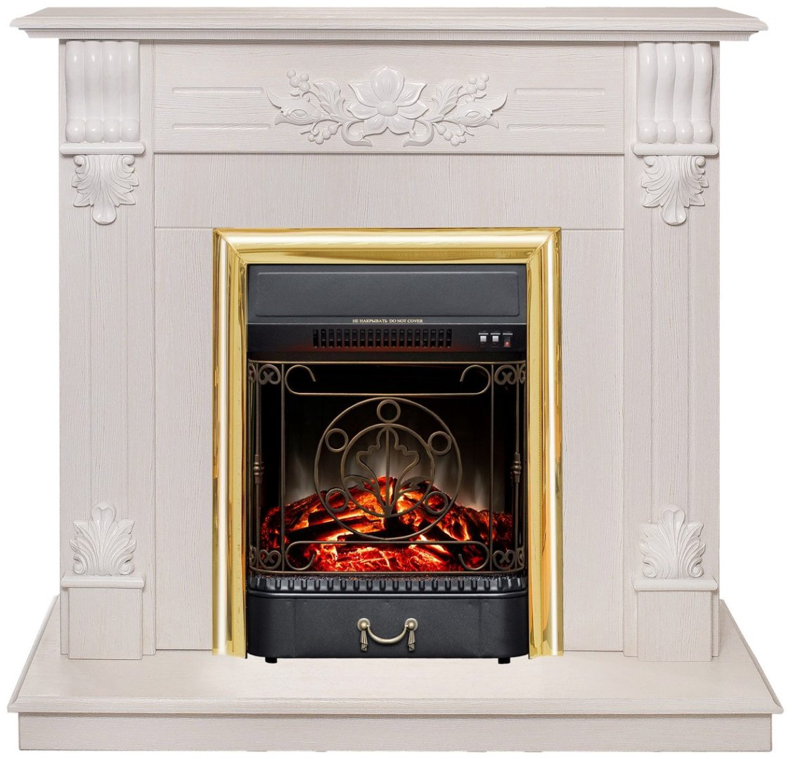 Электрокамин Real Flame напольный Ottawa WT с очагом Majestic Lux Brass купить,524800