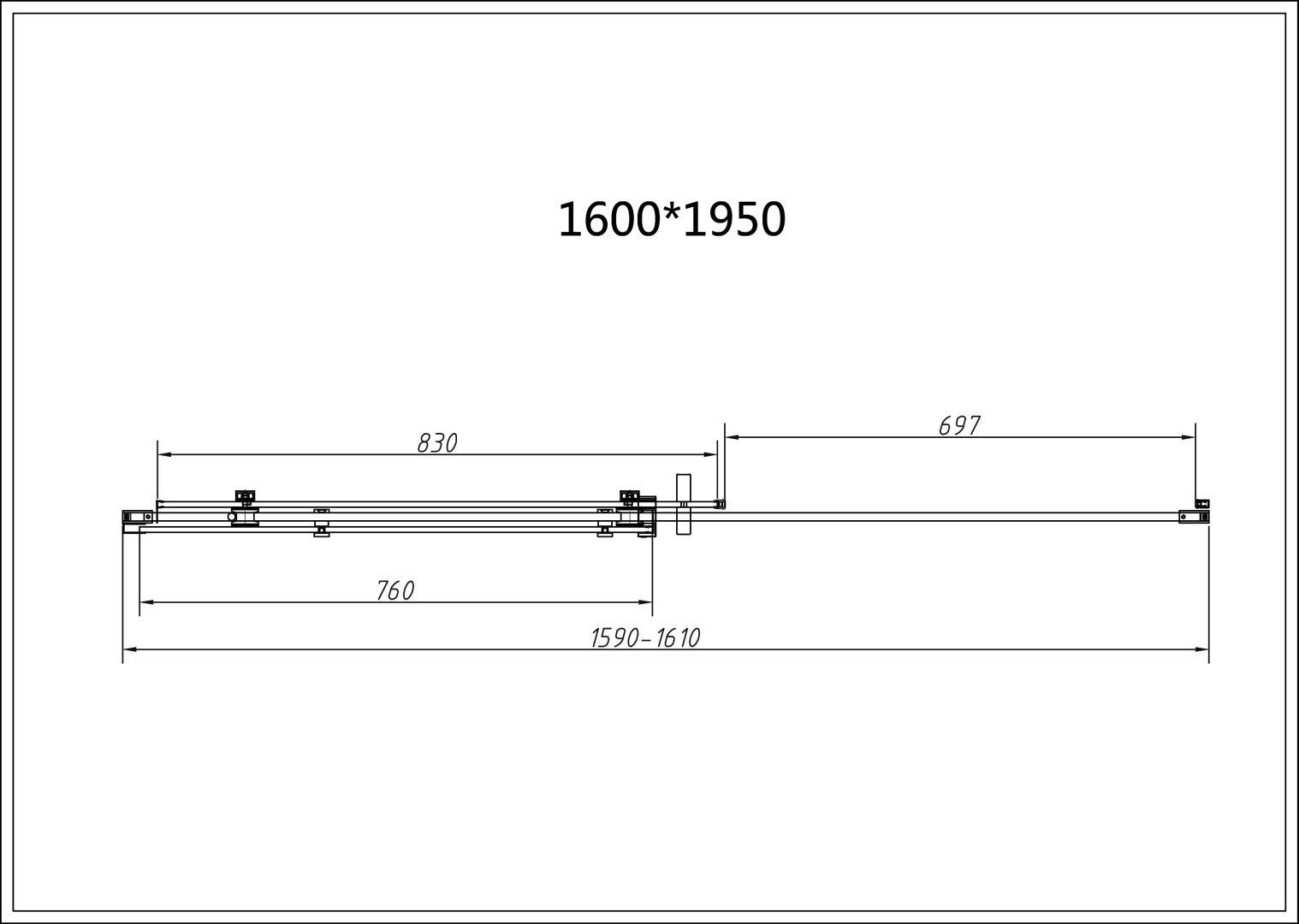 Душевое ограждение KABINKA.KZ одностенное Como-N VDS-4CN160CLB, 1600х1950 мм купить,NaN