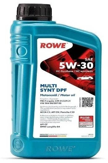 Моторное масло Синтетическое ROWE Multi Synt DPF 5W-30 1 л купить,NaN
