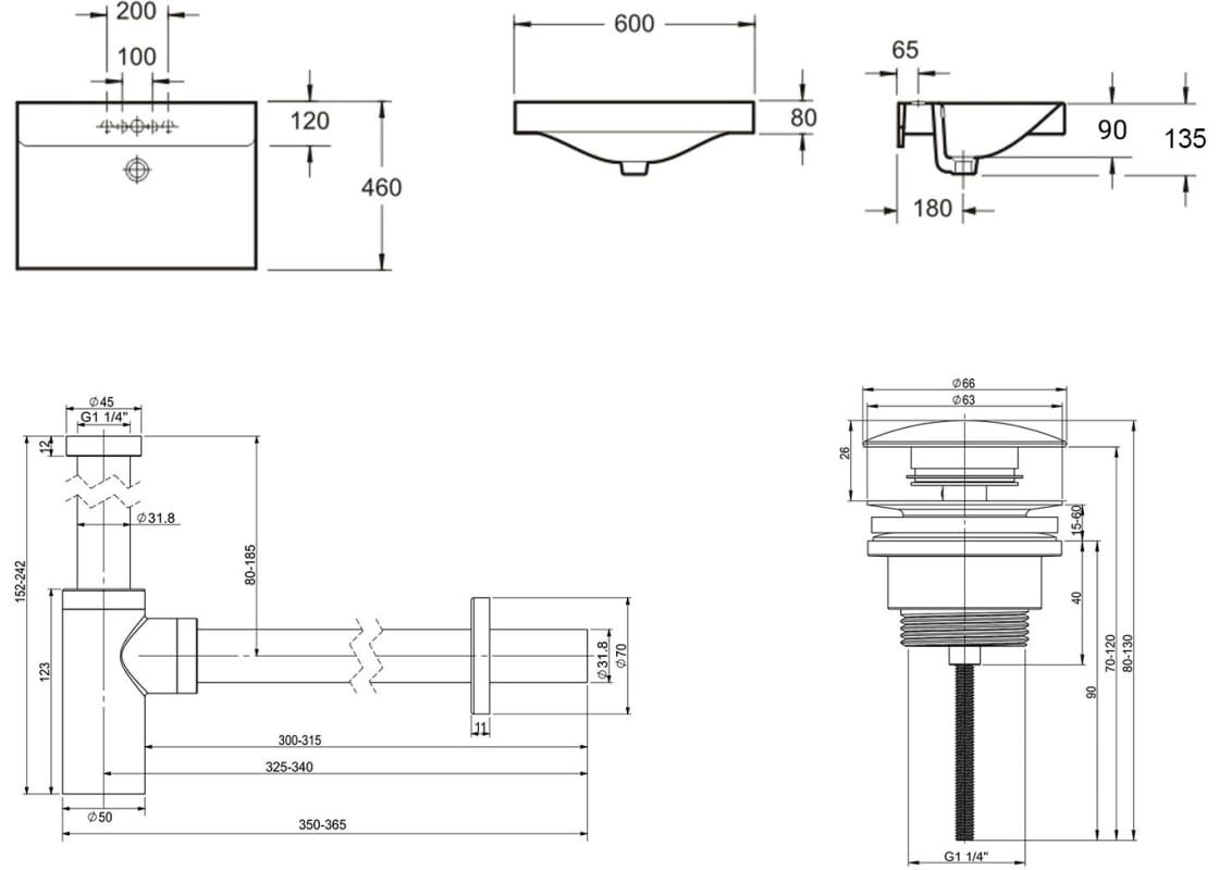 Раковина Lavinia Boho Bathroom Sink 21520549 накладная прямоугольная 46, санфарфор купить,NaN