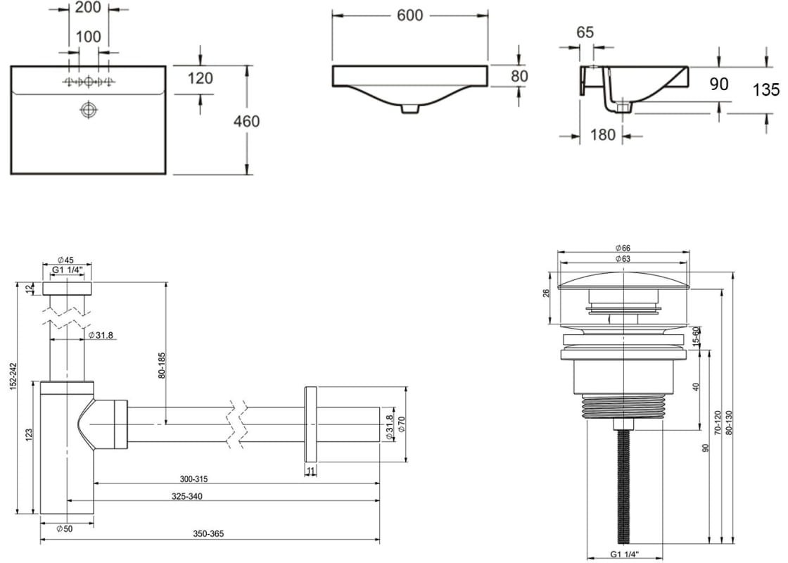 Раковина Lavinia Boho Bathroom Sink 21520549 накладная прямоугольная 46, санфарфор купить,NaN