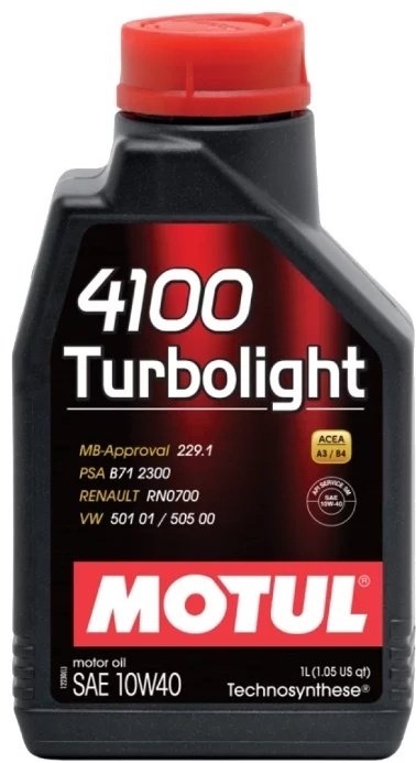 Моторное масло Полусинтетическое Motul 4100 Turbolight 10W-40 1 л