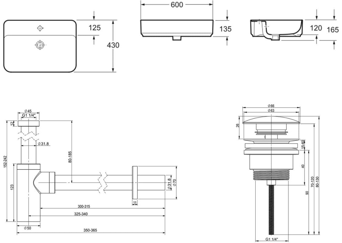 Раковина Lavinia Boho Bathroom Sink 21520332 врезная прямоугольная 43, фарфор купить,NaN