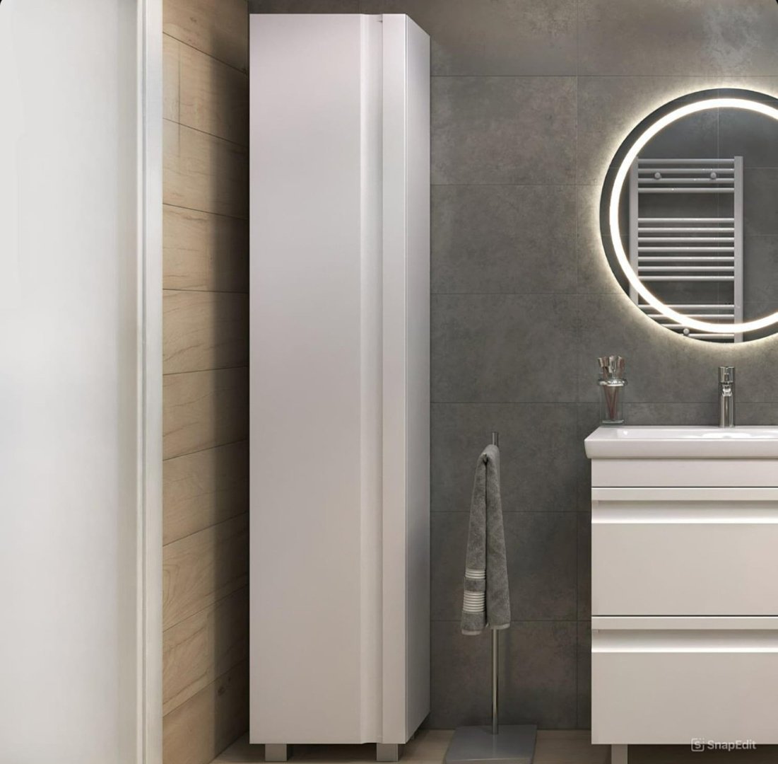 Шкаф-пенал напольный KABINKA.KZ Holly 400, 40x29.9x192 см, белый