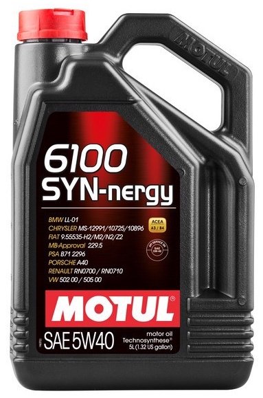 Моторное масло Синтетическое Motul 6100 SYN-nergy 5W-40 5 л