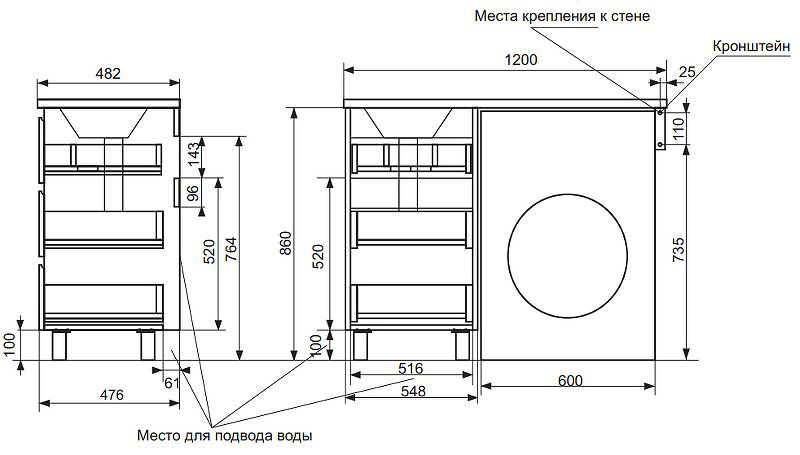 Тумба без раковины KABINKA.KZ ФР-00001922, 120x86x47.6 см, белый - ForteMarket Тумба без раковины KABINKA.KZ ФР-00001922, 120x86x47.6 см, белый купить,NaN