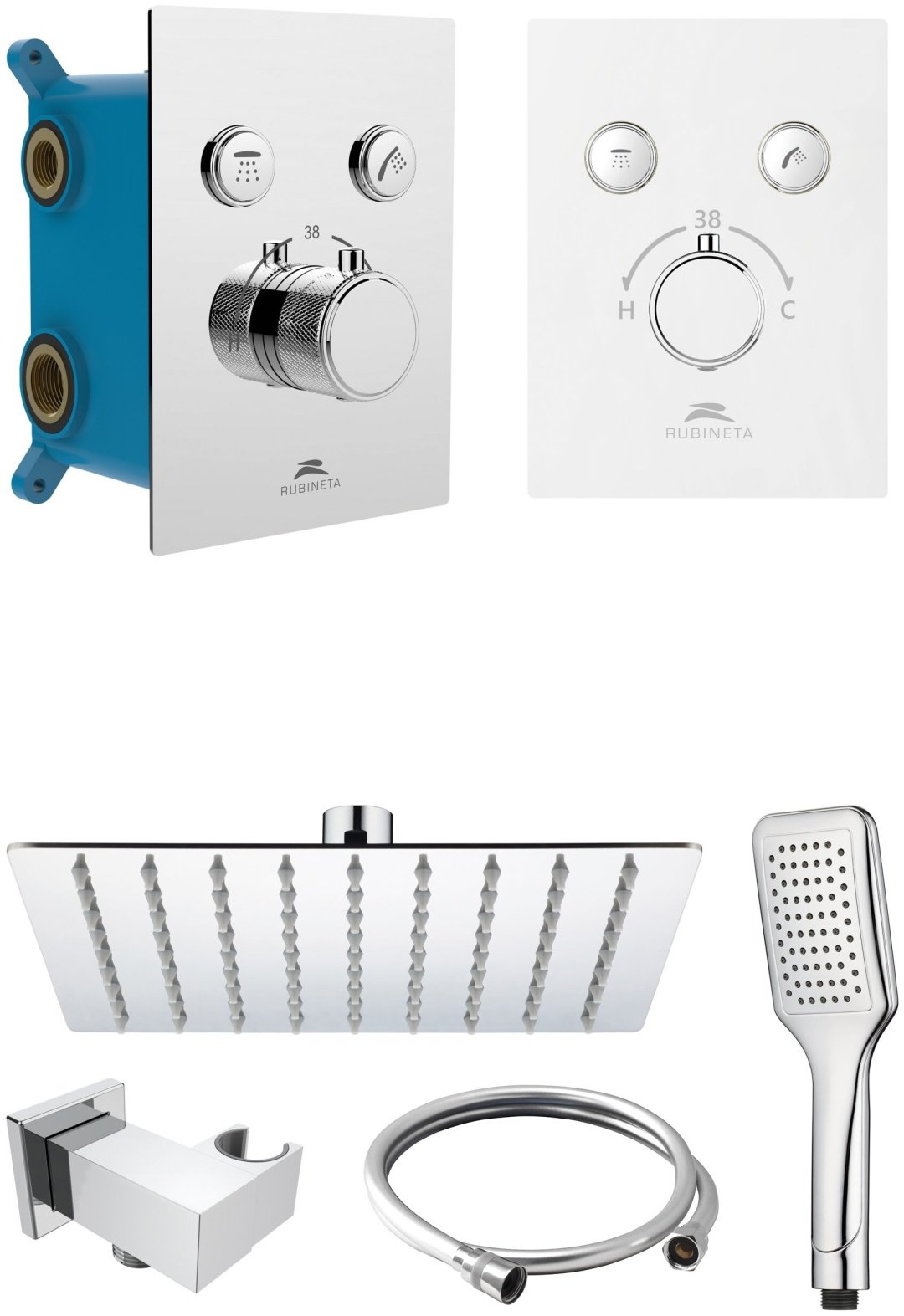 Душевая система RUBINETA Thermo-2F-Olo (SQ) для душа скрытого монтажа 625039