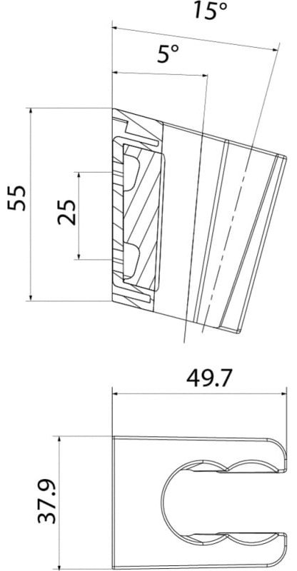 IDDIS держатель для душа 55х37.9 мм 080 080WL00i53, пластик