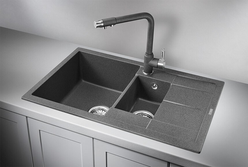 Кухонная мойка GRANULA 7802 врезная 78х50х18.5 см, искусственный камень