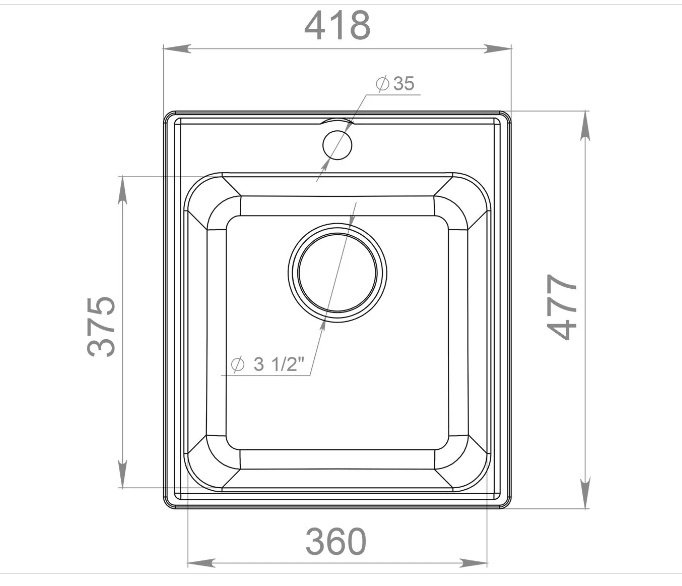 Кухонная мойка Врезная GF-Z-17, коричневый