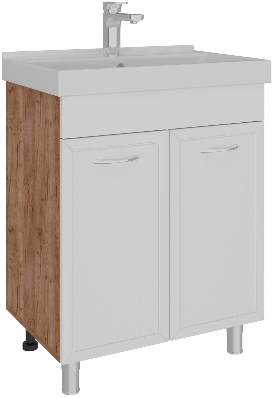 Тумба с раковиной AVK Рита ТР 2 Двери, 50x70x40 см, белый, коричневый