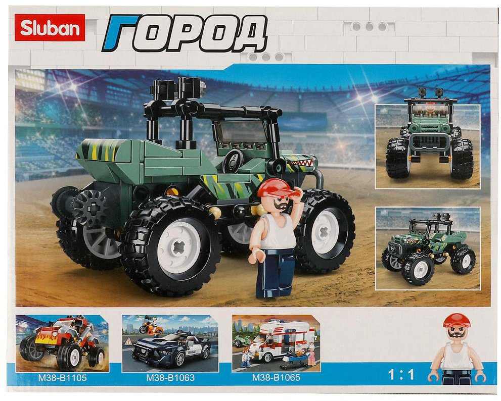 Конструктор SLUBAN машина с фигуркой, деталей 155 шт купить,NaN