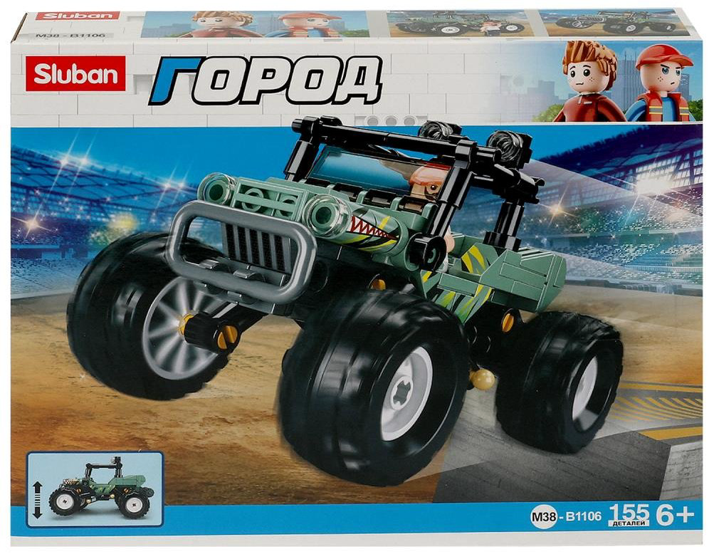 Конструктор SLUBAN машина с фигуркой, деталей 155 шт купить,NaN