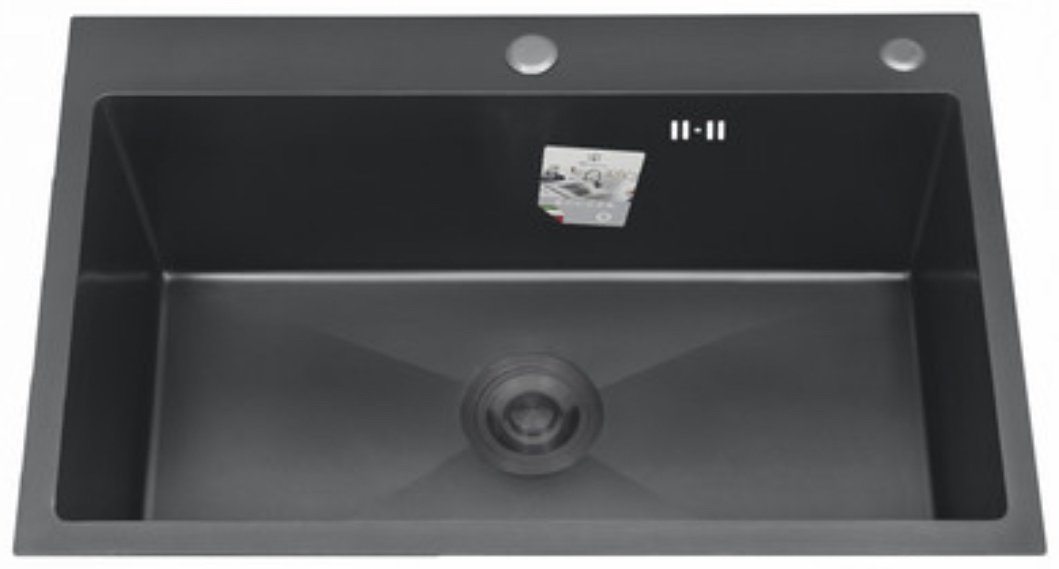 Кухонная мойка Diadonna DS7050B Черный врезная 50х70х20 см, нержавеющая сталь