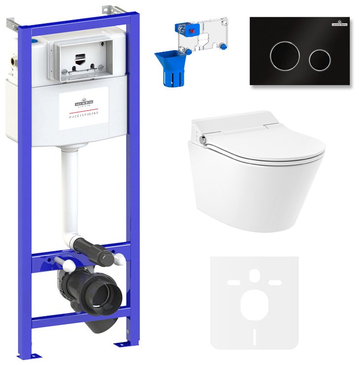 Lavinia Boho унитаз с инсталляцией Relfix Smart V-Clean 87561182, санфарфор