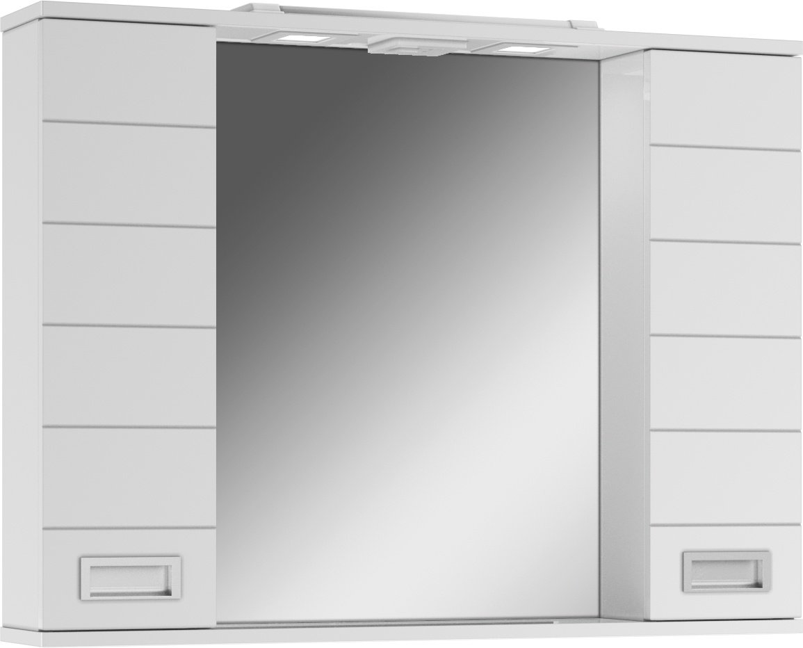 Шкаф зеркальный навесной KABINKA.KZ Cube 90, 90.4x14.8x68.8 см, белый
