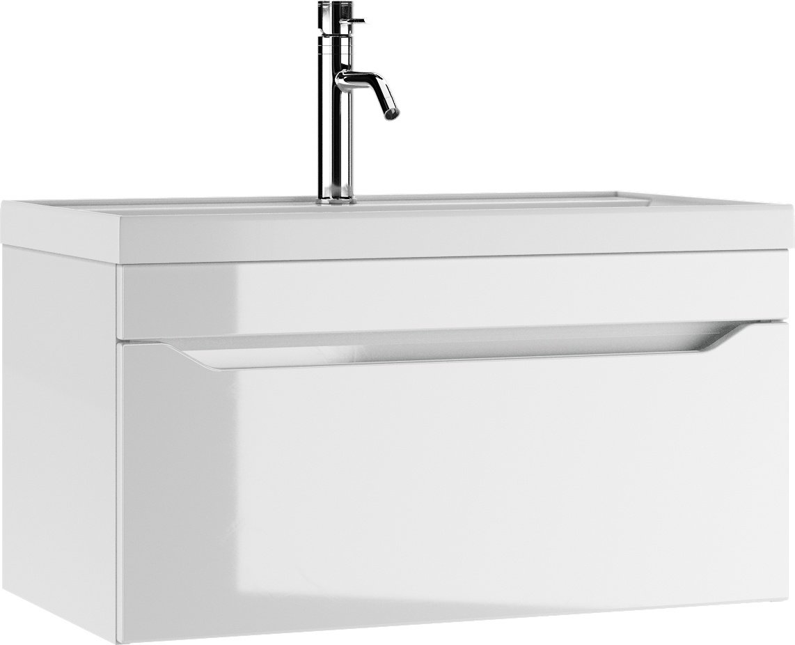 Тумба с раковиной KABINKA.KZ &#34;Bazis 80&#34; Ева с одним ящиком В1, 79.2x40x45.5 см, белый