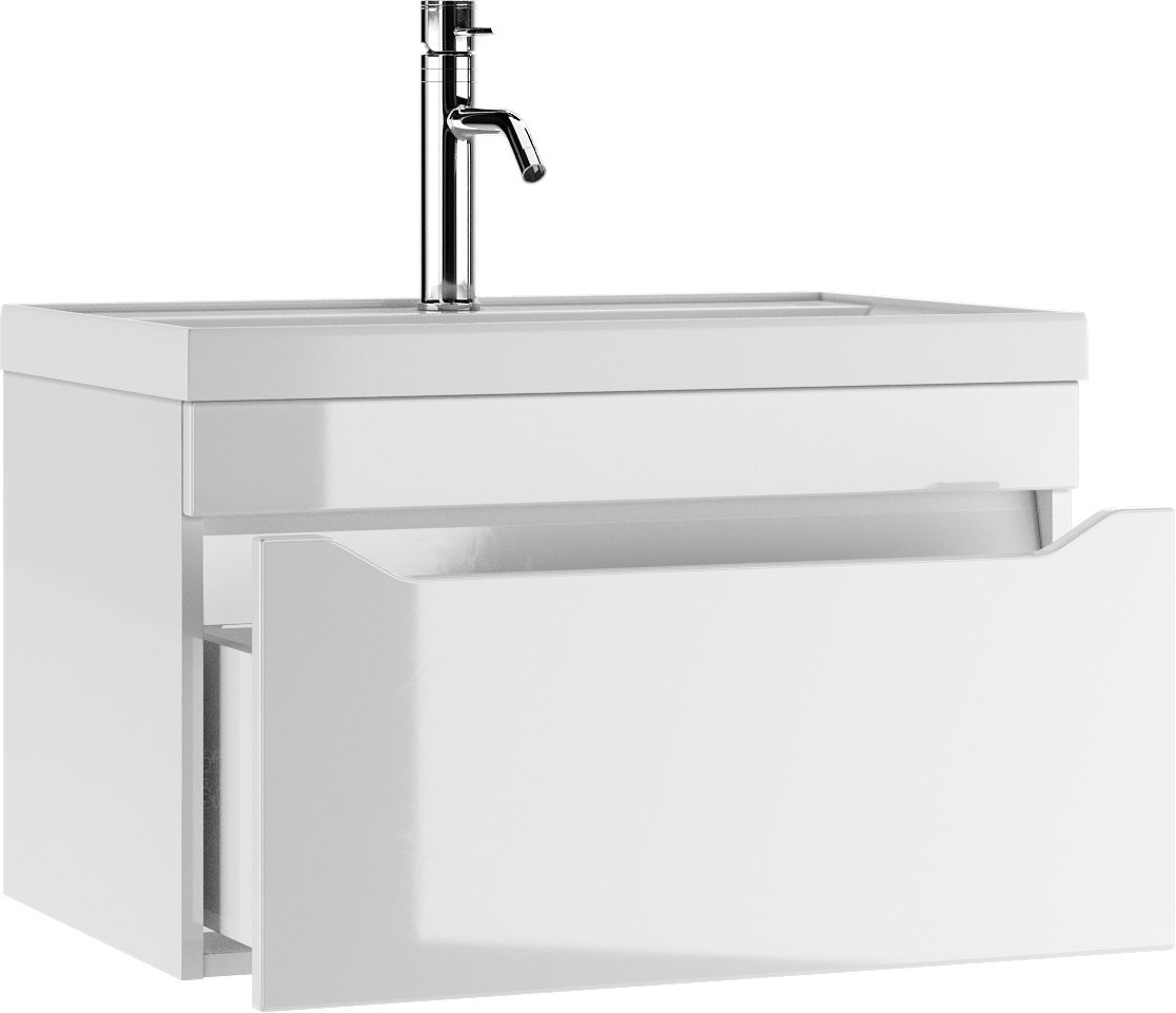 Тумба с раковиной KABINKA.KZ &#34;Bazis 80&#34; Ева с одним ящиком В1, 79.2x40x45.5 см, белый