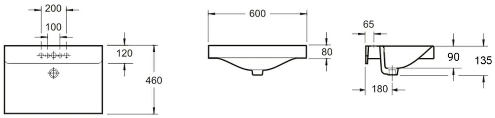 Раковина Lavinia Boho 21520897, Bathroom Sink врезная прямоугольная 46, фарфор купить,NaN