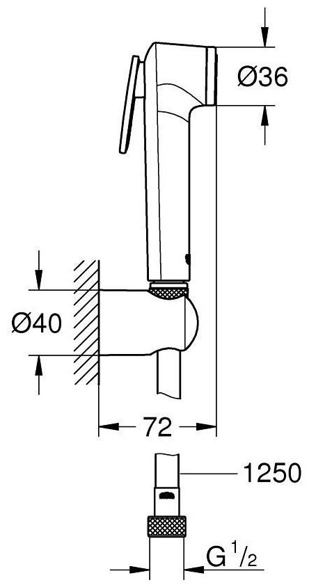 Grohe гигиенический душ 27513AL1 темный графит матовый купить,NaN