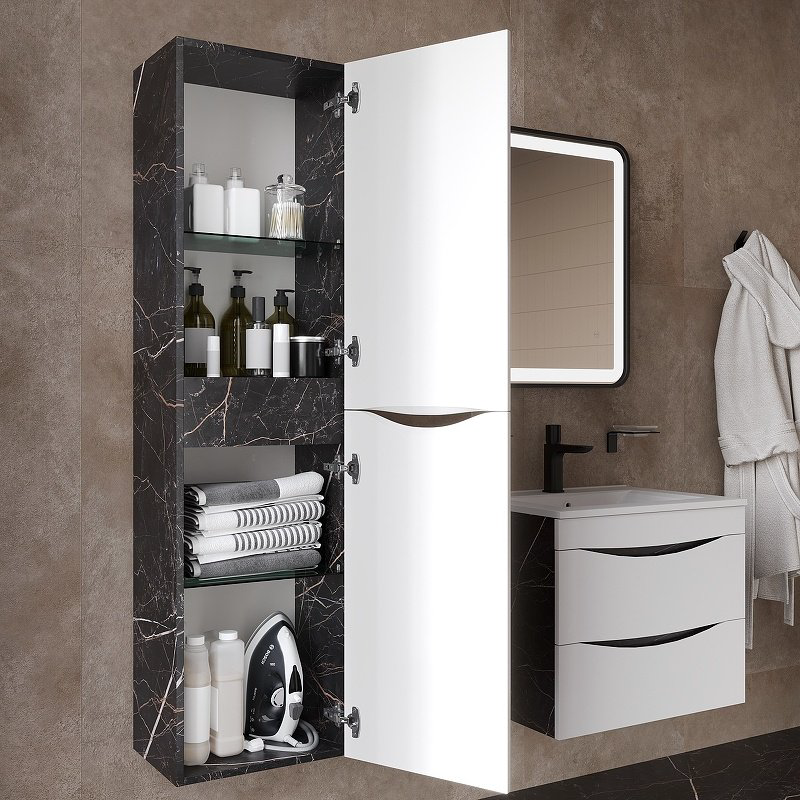 Шкаф-пенал навесной IDDIS CLO40B0i97 40x29.7x150см бело-черный купить,NaN