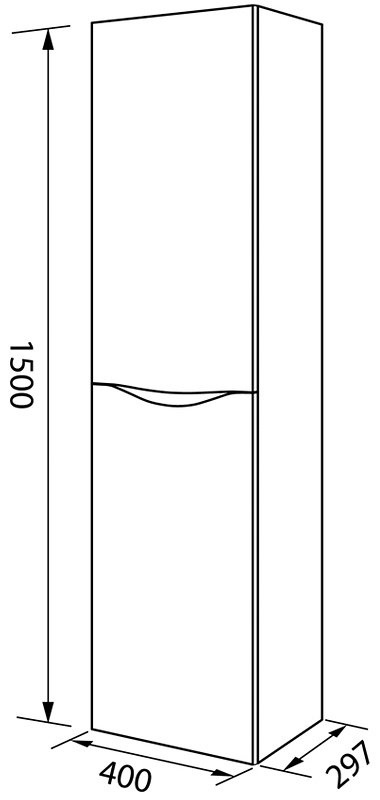 Шкаф-пенал навесной IDDIS CLO40B0i97 40x29.7x150см бело-черный купить,NaN