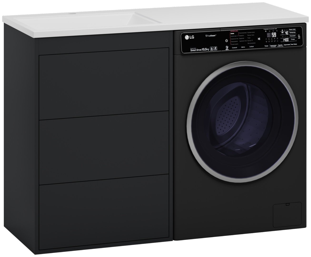 Тумба с раковиной Brevita GRAFIT, 60x86x46 см, черный