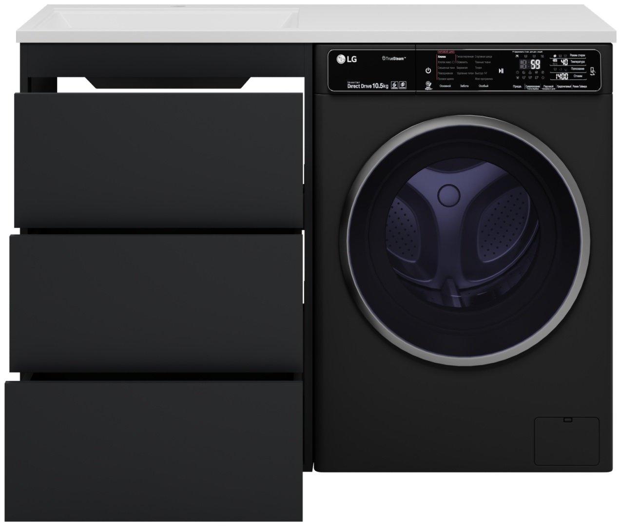 Тумба с раковиной Brevita GRAFIT, 60x86x46 см, черный