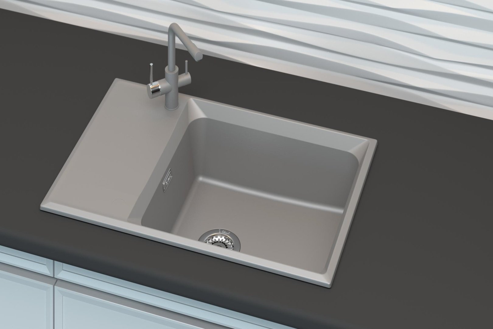 Кухонная мойка POINT PN3012AL врезная 78х50х22 см, кварцевый песок