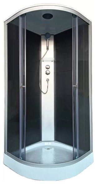 Душевая кабина KABINKA.KZ 4022E grey black (220х90 см), низкий поддон купить,NaN