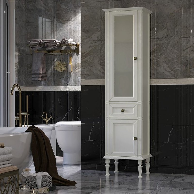 Шкаф-пенал напольный Opadiris Кантара 00-00004342, 46.1x36.4x187.5 см, белый