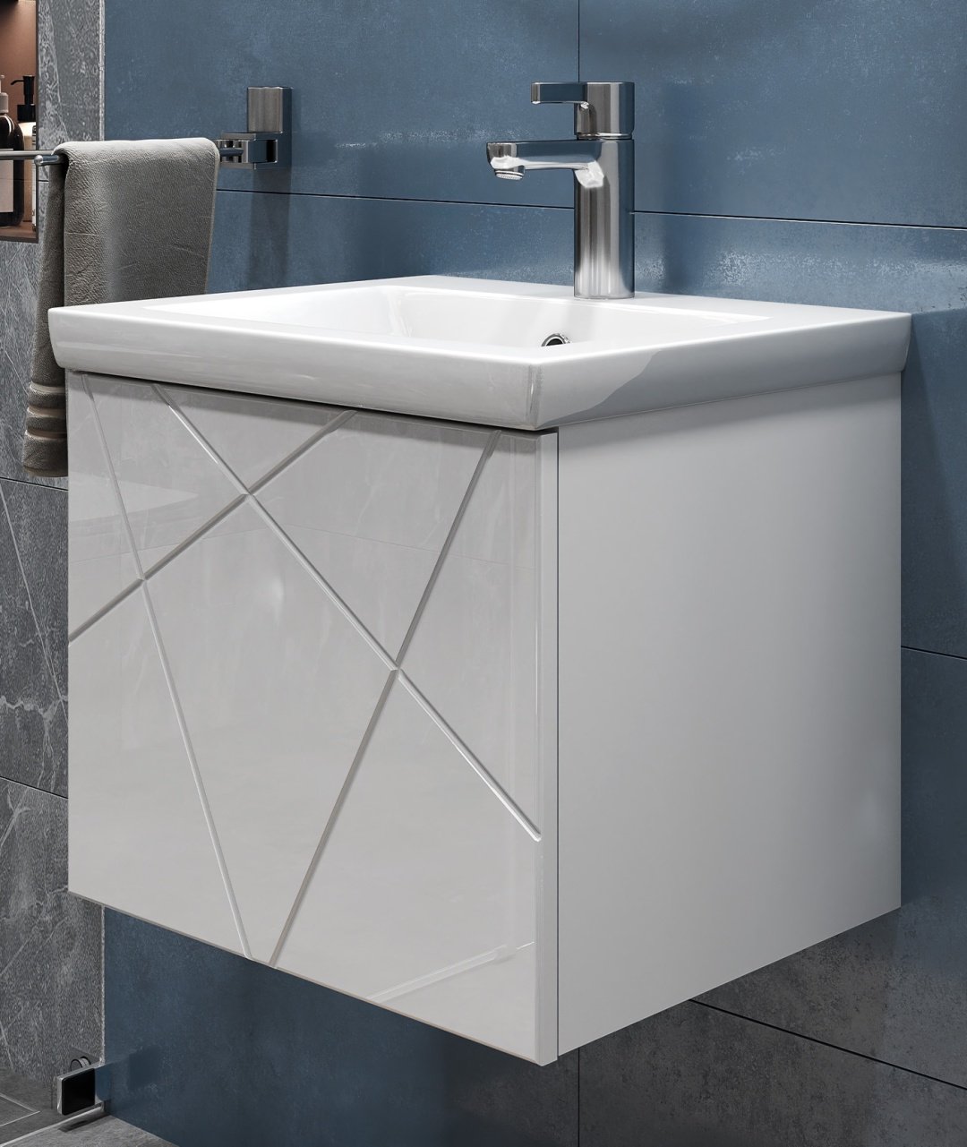 Тумба с раковиной Kabinka.kz Geometry 500 46x39.5x39см белый купить,NaN