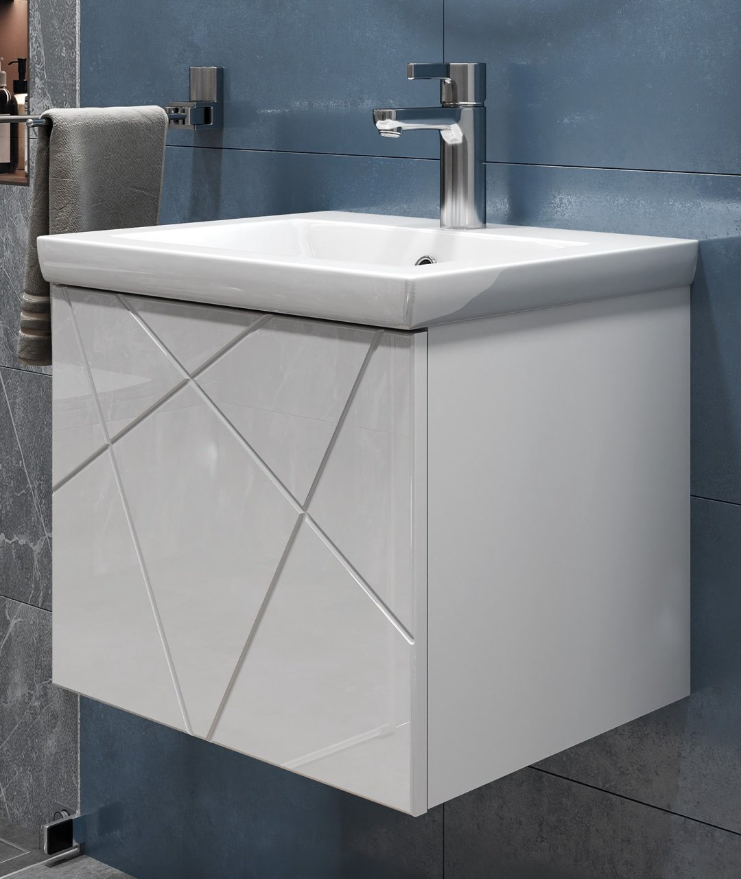 Тумба с раковиной Kabinka.kz Geometry 500 46x39.5x39см белый купить,NaN