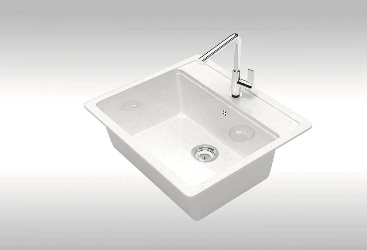 Кухонная мойка Marrbaxx L9/G31 врезная 50х57х20 см, искусственный камень, тон белый