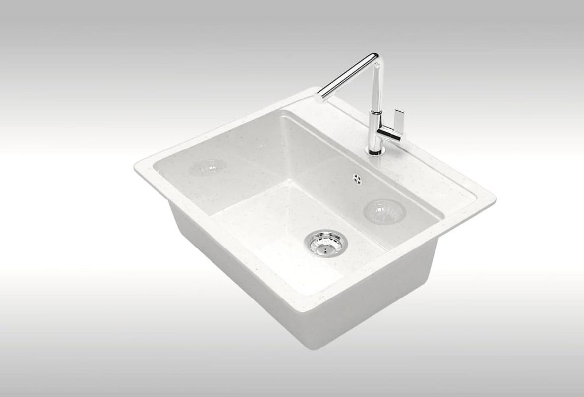 Кухонная мойка Marrbaxx L9/G31 врезная 50х57х20 см, искусственный камень, тон белый купить,NaN