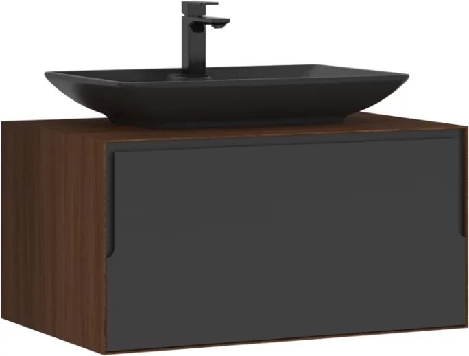Тумба с раковиной Craft 80 5003987, 80x40x50 см, серый, коричневый